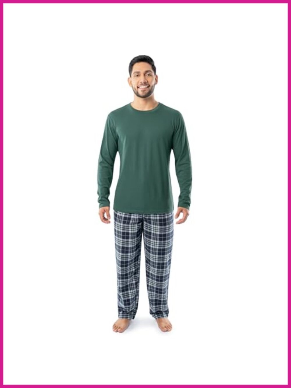 Men's Jersey Knit Top and Flannel Pant Pajama Sleep Set